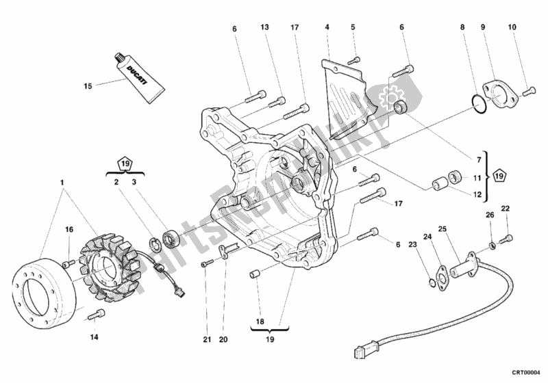 Tutte le parti per il Coperchio Del Generatore del Ducati Supersport 750 SS 2000